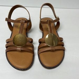 BELLA Vita whiskey, Italian leather, flat sandal, size 6.5.